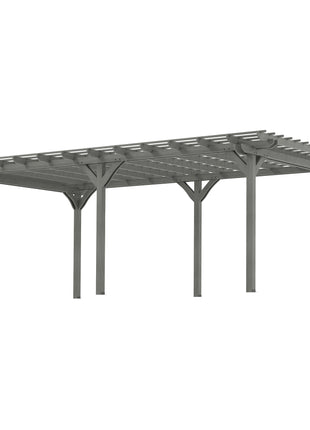 12' x 20' Outdoor Pergola, Wood Gazebo Grape Trellis with Stable Structure for Climbing Plant Support, Gray