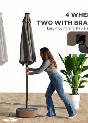 Patio Umbrella Base Outdoor Umbrella Stand with Wheels for 1.5"/1.9" Umbrella Poles