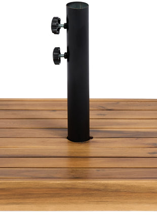Patio Umbrella Base, 42 lbs. Concrete Heavy Duty Umbrella Base for 1.25/1.5" Poles, Teak