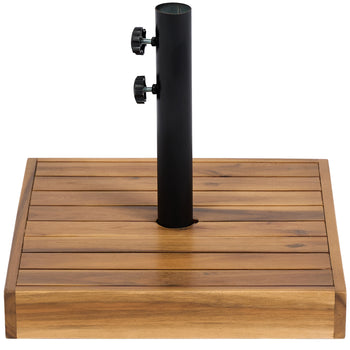 Patio Umbrella Base, 42 lbs. Concrete Heavy Duty Umbrella Base for 1.25/1.5" Poles, Teak