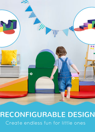 7-Piece Rearrangeable Toddler Climber for Creativity and Shape Discovery, Multicolored