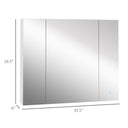 LED Medicine Cabinet, Wall-Mounted Bathroom Vanity Mirror Organizer with Dimmer Touch Switch, USB Charged, White