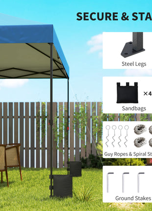 10 x 10 ft Pop Up Canopy Tent with One Push Setup, Outdoor Portable Instant Canopy Shelter w/ Roller Bag, Dark Blue
