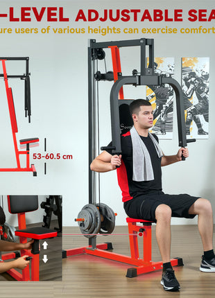 Chest Fly and Chest Press Machine for Back, Pectoral, Rear Deltoid and Shoulder Training, Red