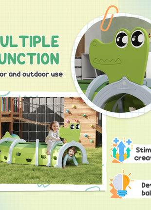 Crocodile Design Kids Play Tunnel for Kids to Crawl Through, 76" Long