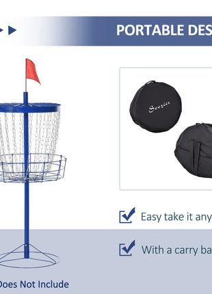 Portable Disc Golf Basket Target with 24-Chain, Travel Bag, Dark Blue