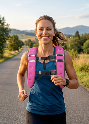 Body Weighted Vest with Pocket, Soft Skin-Friendly Weighted Workout Vest, Adjustable Weighted Running Equipment, 17.6 lbs., Pink