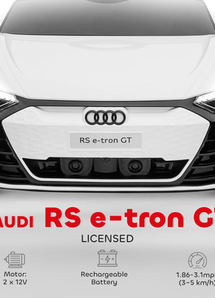 Licensed Audi RS e-tron GT 12V Ride On Car Truck for Kids, Electric Car Ride On Vehicle w/Parent Remote Control, Music, Lights, for Toddlers, White