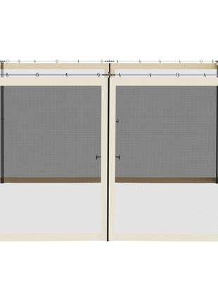 Replacement Mesh Sidewall Netting for 12' x 12' Gazebos and Canopy Tents with Zippers, (Sidewall Only) Cream