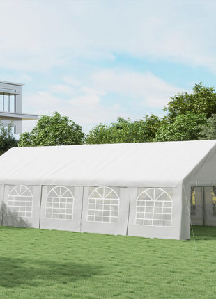 32x16 Outdoor Canopy Tent Heavy Duty Carport Tent with Cathedral Window Design for Party & Wedding, Removable Sidewalls, White