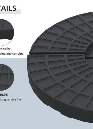 Large 4 Piece Round Fillable Weighted Offset Market Patio Umbrella Base