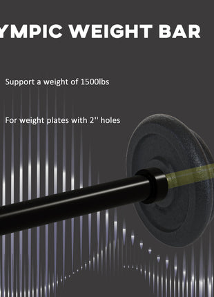 7.2ft Weight Bar, Olympic Bar with Rotating Sleeves, Non-Slip Knurling Grip, 1500lbs Weight Capacity, Yellow