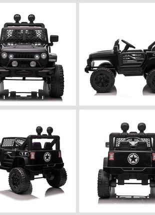 12V Battery Powered Kids Ride On Car Off Road Truck Toy w/ Parent Remote, Black