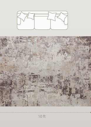 Machine Washable Area Rug 8x10, Non-Slip Modern Abstract Floor Carpet for Living Room, Bedroom, Dining Room, Mixed-Brown