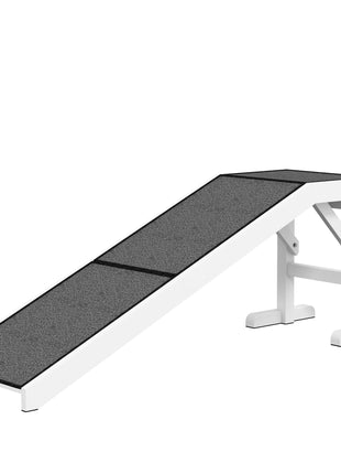60" Pet Ramp for Dogs & Cats with Non-Slip Carpet, White