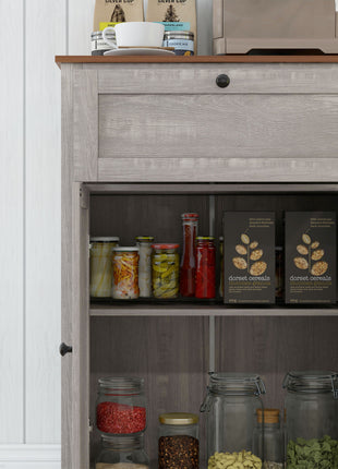 Farmhouse Sideboard Storage Cabinet with Doors and Drawer for Kitchen, Living room, 23.5"x11.75"x34.5", Light Gray