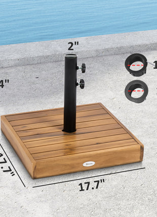 Patio Umbrella Base, 42 lbs. Concrete Heavy Duty Umbrella Base for 1.25/1.5" Poles, Teak