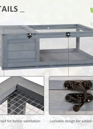 Wooden Reptile Cage with 3 Windows Slide-out Tray for Turtles, Lizards, Snakes