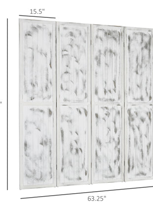 Screen Divider Room Divider Screen with Foldable Design for Indoor Bedroom Office 5.5' Rustic White