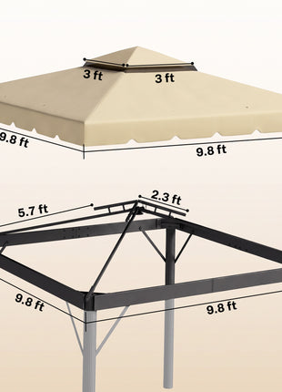 Model 84C-051 or 84C-269 10' x 10' Gazebo Replacement Canopy, Beige