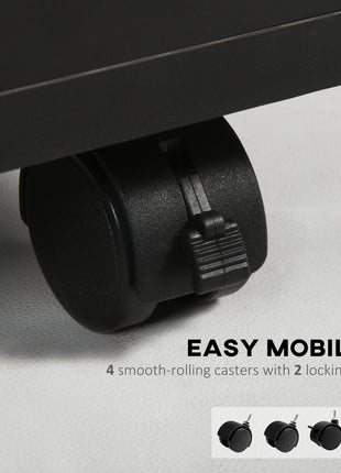 Mobile Storage Cabinet Organizer with Drawer and Cabinet, Printer Stand with Castors, Black