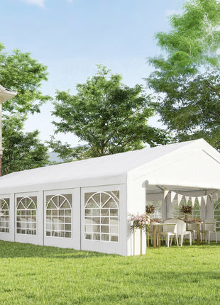 23' x 39' Large Outdoor Carport Canopy Party Tent with Removable Protective Sidewalls & Windows, White