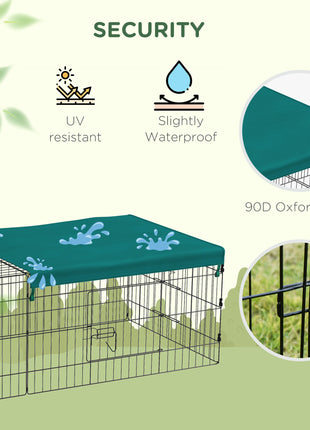 73" Small Animal Playpen with with Roof for Rabbits, Chicken, Chinchillas for Indoor/Outdoor Use, Green