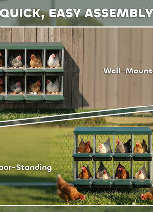 Chicken Nesting Boxes, 8 Compartment Metal Nesting Boxes for Chickens, Two-Tier Egg Laying Boxes with Vented Holes