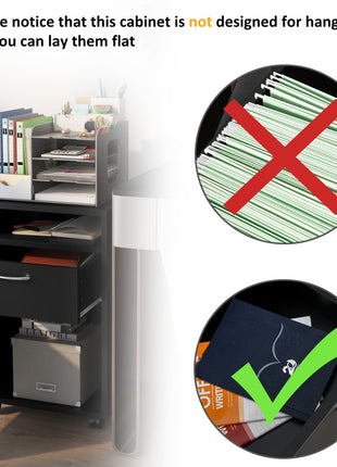 Mobile Storage Cabinet Organizer with Drawer and Cabinet, Printer Stand with Castors, Black