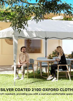 10' x 20' Pop Up Canopy Tent with 4 Sidewalls, Instant Gazebo with Carry Bag for Garden, Patio, White