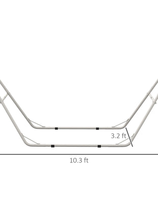 Hammock Stand, Portable Adjustable Steel Frame Hammock Stand, Weather Resistant, 10.3', 550 lbs. Capacity, White
