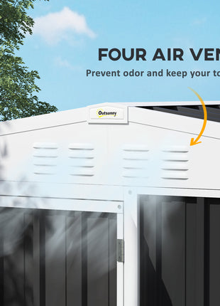 8 x 4ft Outdoor Garden Shed, Metal Shed with Air Vents and Lock for Backyard, Garden, Patio, Dark Gray