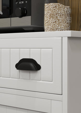 Kitchen Microwave Cabinet with Drawer, Cabinet and Adjustable Shelf, Buffet Cabinet with Hutch for Dining Room, White