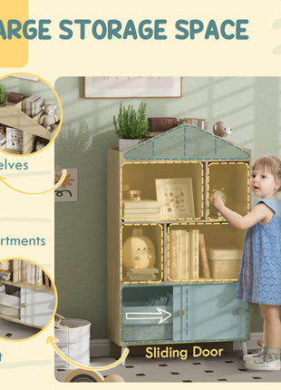 4-Cubby Children's Toy Shelf, Kids Bookshelf and Toy Storage for Playroom, Children's Room, Living Room,