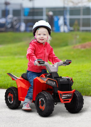 6V Electric Toy Car with Forward Backward, Wear-Resistant Wheels for Ages 18-36 Months, Red