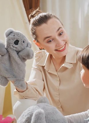 Kids Ride-On Rocking Horse, Koala-shaped Rocker with Realistic Sounds for Children 18-36 Months, Gray