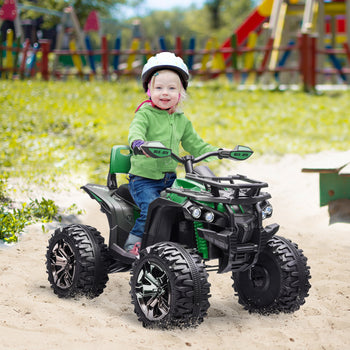 12V 4 Wheeler Kids ATV with Music, Headlights for 37-60 Months Boys and Girls, Green