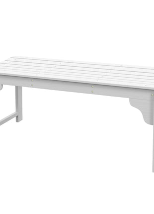 Slatted Wooden Garden Bench, Curved Seat Front Porch Bench, White