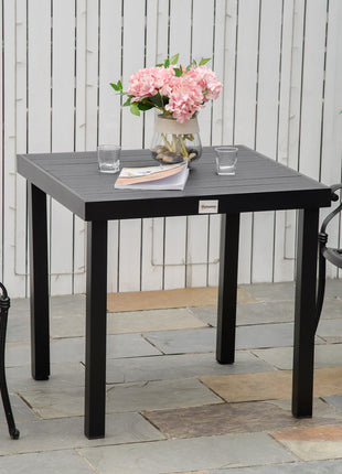Patio Dining Table for 4, Rectangular Aluminum Outdoor Table for Garden Lawn Backyard, Black