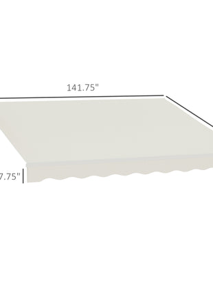 12' x 10' Electric Awning, Retractable Awning, UV Protection Sun Shade Shelter with Remote Controller and Manual Crank Handle for Deck, Balcony, Yard, Cream White