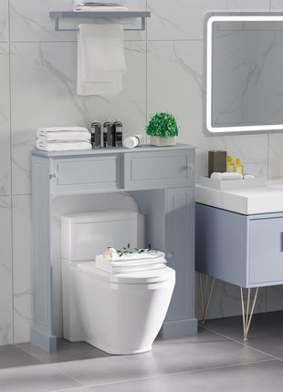 Over Toilet Bathroom Organizer, Freestanding Over the Toilet Storage Cabinet with Adjustable Shelves, Toilet Rack