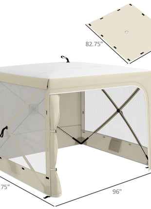 7' x 8' Pop Up Canopy Tent, Camping Tent Sun Shade Shelter with Curtains, Nettings and Carrying Bag, UV-Resistant