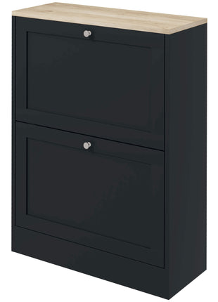 Slim Shoe Storage Cabinet, Modern Shoe Cabinet with 2 Flip Drawers and Adjustable Shelves for 8-12 Pairs, Black