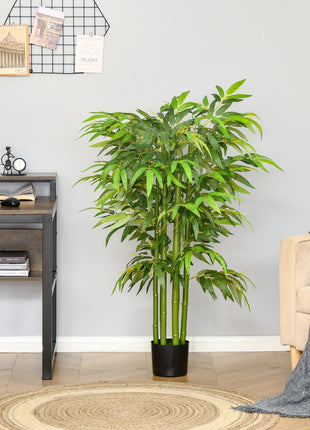4.5FT Artificial Bamboo Tree, Decorative Faux Plant in Nursery Pot for Indoor or   Decor