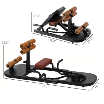 Foldable Sissy Squat Machine, Hip Thrust Machine with Push Up Stand, Multipurpose Glute Workout Equipment, Black