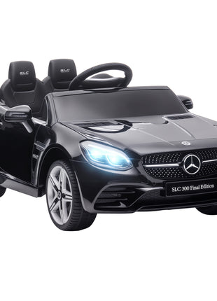 Mercedes SLC 300 Licensed Kids Electric Car with Remote Control, 12V Battery Powered Kids Ride on Car with Music, Lights, Suspension for 3-6 Years Old, Black