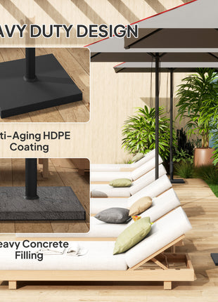 Patio Umbrella Base, 40 lbs Concrete Heavy Duty Umbrella Base, Outdoor Umbrella Stand Patio Umbrella Holder for 1.5"/1.9" Umbrella Poles for Outdoor, Lawn, Poolside, Black