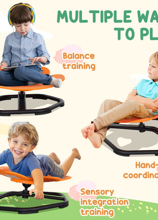 Sensory Spinning Chair for Autism, Kids, Training Body Balance & Coordination, Orange