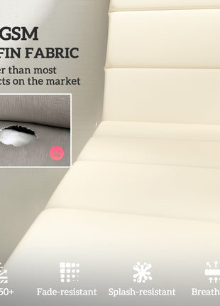 Foldable Chaise Lounge Cushion Set of 2, Outdoor Lounge Chair Cushion Set, UPF50+ 230gsm Olefin, 80" x 26" Cream White