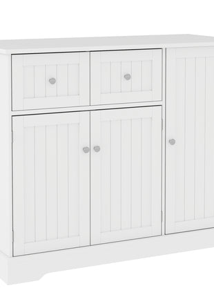 Cat Litter Box Enclosure with Drawers, Storage, Anti-tip Kit, 39" x 18" x 31.5", White
